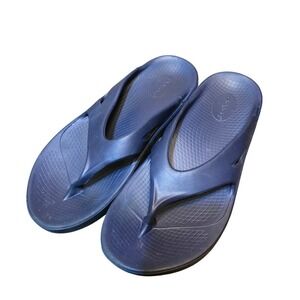 OOFOS OOriginal Navy Blue Recovery Sandals Mens 11 Womens 13 Flip Flops EU 44